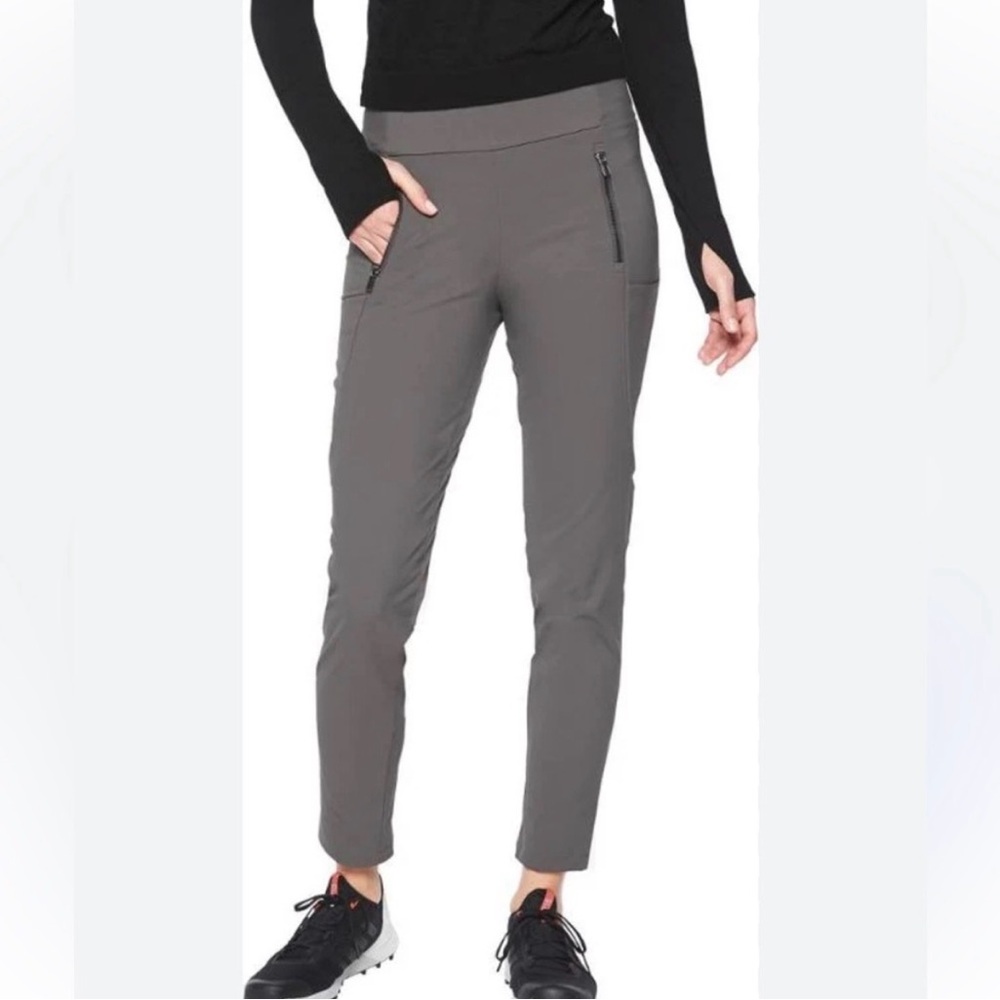 Athleta Headlands Hybrid Tight with Stash Zipper Pockets Gray Size 10